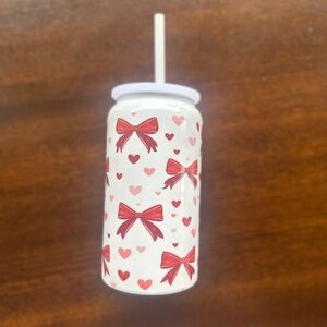 Red Bow and Heart Party Tumbler